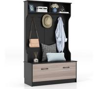 Armario - Perchero - Mueble de pared - Zapatero - Mueble de almacenamiento - Con 5 ganchos dobles y banco