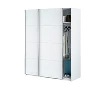 Habitdesign Armario Ropero 2 Puertas Correderas, 200x150x60 (AltoxAnchoxFondo - en cm), Color Blanco Artik, Modelo Hera