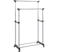 Armario rodante HAKU, aluminio, cromo, gris - Material: plástico, metal. Dimensiones: Ancho: 95 cm, Profundidad: 43 cm, Altura: 95-170 cm
