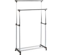 Armario rodante HAKU, aluminio, cromo, gris - Material: plástico, metal. Dimensiones: Ancho: 95 cm, Profundidad: 43 cm, Altura: 95-170 cm
