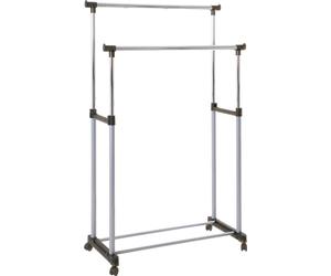 Armario rodante HAKU, aluminio, cromo, gris - Material: plástico, metal. Dimensiones: Ancho: 95 cm, Profundidad: 43 cm, Altura: 95-170 cm