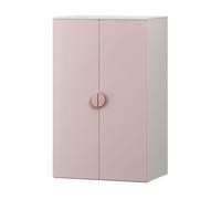Armario ropero infantil sandnes 123x60x40 cm - blanco/rosa [en.casa]