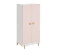 Armario ropero infantil vaarentaa 2 puertas 126x60x41cm - algodón de azúcar [en.casa]