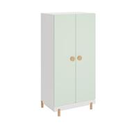 Armario ropero infantil vaarentaa 2 puertas 126x60x41cm - verde menta [en.casa]