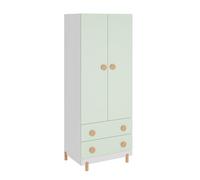Armario ropero infantil vaarentaa con 2 cajones 156x60x41cm - verde menta [en.casa]