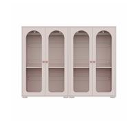 Armario ropero lacado de 2 puertas 160×50×120 cm - con barra para colgar ropa, puertas transparentes de acrílico, tiradores de cerámica, armario de almacenamiento para dormitorio infantil, set de 2 pi