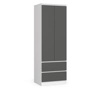 Armario s60 con 2 puertas y 2 cajones color blanco, grafito gris