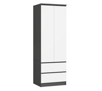 Armario s60 con 2 puertas y 2 cajones color grafito gris, blanco
