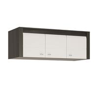 Armario Sevilla Mueble Colgante 129cm 3 Puertas Pino Negro / MDF Blanco Alto