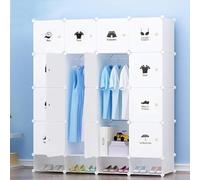 Armario Silecomplaza, robusto, mueble para zapatos, armario de almacenamiento para baño, salón, dormitorio o cocina (147 x 36 x 165 cm, 16 puertas, blanco)