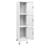 Armario tipo locker – Estantería metálica con 3 compartimentos – 38 x 45 x 180 cm – Estilo industrial