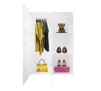 Armario Vestidor Cube Personalizable Boxed Basic Nyana Home 6 Cubos/Puertas Organización del Hogar Perchero Zapatero 110x75x47cm - Blanco White