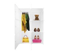 Armario vestidor cube personalizable boxed basic nyana home 6 cubos/puertas organización del hogar perchero zapatero 110x75x47cm blanco