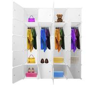 Armario Vestidor Cube Personalizable Boxed Premium Nyana Home 20 Cubos/Puertas Organización del Hogar Perchero Zapatero 183x147x47cm - Versátil y Personalizable - Fácil Limpieza - Resistencia y