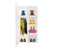 Armario vestidor cube personalizable boxed simply nyana home 8 cubos/puertas organización del hogar perchero zapatero 147x75x47cm blanco