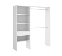 Armario vestidor suit 2 barras con 4 compartimentos y 1 cajón blanco 187x110-160x40 cm