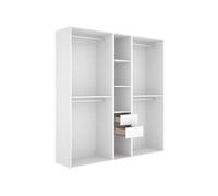Armario vestidor suit 2 cajones con 4 barras blanco/natural 205x199,5x45 cm