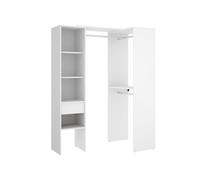 Armario vestidor suit 3 barras + 1 columna + 1 cajón blanco