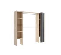 Armario vestidor suit con cortina adaptable natural 205x110-180x50 cm