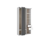 Armario vestidor suit reversible 2 cajones + cortina blanco/natural 205x98x53 cm