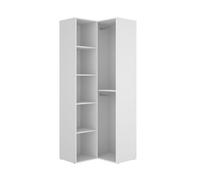 Armario vestidor suit rinconero reversible 2 barras + 4 estantes blanco 205x84,5x84,5 cm