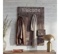 Armario Wandgarderobe HWC-C89. Bienvenido. Panel para armario, estilo vintage desgastado, 91x60 cm, color marrón, aspecto envejecido
