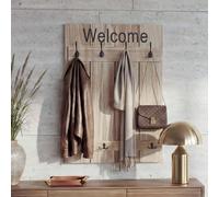Armario Wandgarderobe HWC-C89. Bienvenido. Panel para armario, estilo vintage desgastado, 91x60 cm, color marrón natural