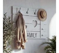 Armario Wandgarderobe HWC-C89, panel para armario, estilo vintage desgastado, 8 ganchos, 60x90 cm, color blanco, aspecto envejecido
