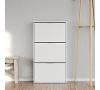 ARMARIO ZAPATERO 3 PUERTAS 113X60X22 CM BLANCO BRILLO White