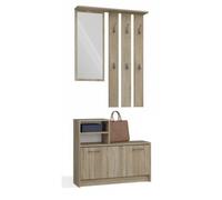 Armario Zapatero Color Roble Sonoma de 85x180x24 cm - Diseño Moderno y Estrecho para Recibidor o Pasillo
