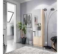 ARMARIO ZAPATERO SUELO CON ESPEJO 180x50x22CM ROBLE CANADIAN Wood