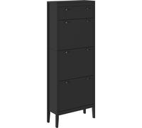 Armario zapatero Vicco Aron Negro 60 x 153 cm 3 compartimentos, Model 54258