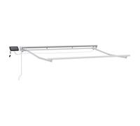 vidaXL Marco manual para toldo con luces LED, blanco, 3,5 x 2 m, aluminio
