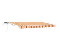 vidaXL Marco manual para toldo con luces LED, amarillo, naranja y blanco, 4 x 3 metros