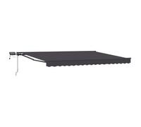 vidaXL Marco manual para toldo con luces LED, color antracita, 4,5 x 3,5 metros