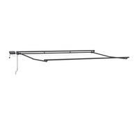 vidaXL Marco manual para toldo con luces LED, color antracita, 5 x 3,5 m, aluminio