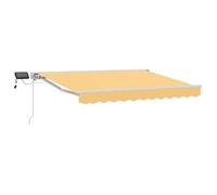 vidaXL Marco manual para toldo con luces LED, color arena, 4,5 x 3,5 metros