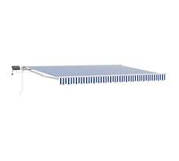 vidaXL Marco manual para toldo con luces LED, azul y blanco, 4 x 3 metros