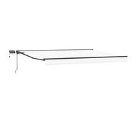 vidaXL Marco manual para toldo con luces LED, blanco y antracita, 4 x 3,5 m
