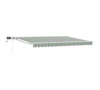 vidaXL Marco manual para toldo con luces LED, verde y blanco, 5 x 3 metros