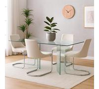 Armir - Mesa Fija, 180x90x78h cm Transparente, 10 Plazas