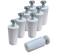 ARNAIN 8 Topes Persiana Blanco de 40mm para Persianas Enrollables. Fabricados en PVC, Incluye Todo lo Necesario para su Montaje, Arandelas y Tornillos