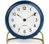 Arne Jacobsen Reloj de Mesa, diámetro de 11 cm, diseño Original, función de repetición, Color Azul