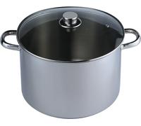 aro Olla profesional multiuso con tapa de vidrio, para todo tipo de cocinas, Ø 28 cm, olla grande (13,5 L), olla de acero inoxidable para restaurante, hotel, catering.