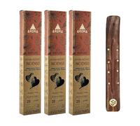 Aromasenses - 3 cajetillas Incienso Aroma Nature Frankincense - 100% Natural - Hecho a Mano - 1 Hora de Duración por Varilla - Relajación Meditación Yoga + 1 Tablilla Aromasenses (3, Frankincense)
