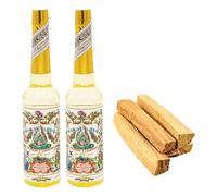 Aromasenses -50 Gramos Palo Santo Sagrado De Perú + 2 Agua Florida 270 Ml - 100% Natural Ecologico - Bursera Graveolens - Limpiador de Energías -Corte Artesanal (50 Gramos + 2 Florida)