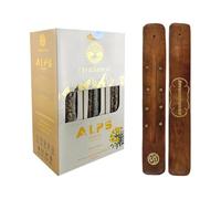 Aromasenses - Caja Completa con 12 Cajetillas Incienso Ullas Alps Primavera | Incineso 100% Natural y Ecológico | Aromaterapia con Hierbas Alpinas | Incienso Orgánico + 1 Tablilla Aromasenses.