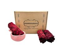Aromasenses - Caja Surtida Sangre de Dragon - 3 Atadillos Sangre de Dragon Natural + 1 Soporte Ceramico Hecho a Mano (Caja 3)