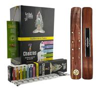 Aromasenses.- Incienso 7 Chakras Negro Tribal Soul - 12 cajitas con 16 Gramos Cada una - Excelente Aroma y Calidad + 1 Tablilla Aromasenses (7 Chakras Negro)