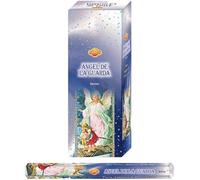 AROMASENSES | Incienso Ángel de La Guarda Sac | Pack en Caja de 6 Tubos Hexagonales con 20 Varillas | Notas de Talco, Flores Blancas y Almizcle | Huele a Limpio, Ternura y Paz | Incienso de La India